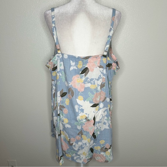 New Torrid Womens Light Blue & Pink Floral Button-Up Tank Top Plus Size 3/3X NWT - Picture 6 of 10